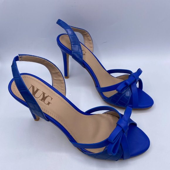 A NUYG Blue Bow High Heel Cutout Slingback Sandal - Picture 3 of 14